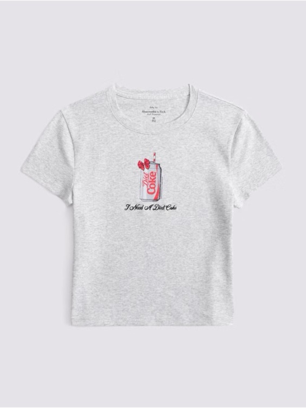 Abercrombie women’s baby tee Grey 'Diet Coke' Graphic Tee